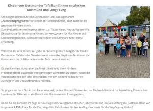 Kinder von Tafel:kundinnen entdecken Dortmund und Umgebung