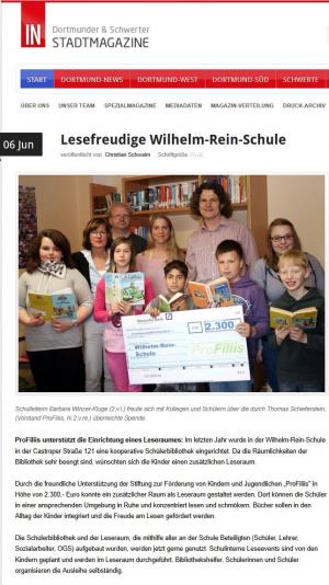 Neue Schülerbücherei an der Wilhelm-Rein-Schule