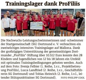 Trainingslager dank ProFiliis