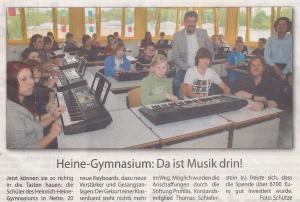 Keyboards für das Heinrich-Heine-Gymnasium