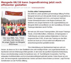 ProFiliis unterstützt die Jugendabteilung von Mengede 08/20